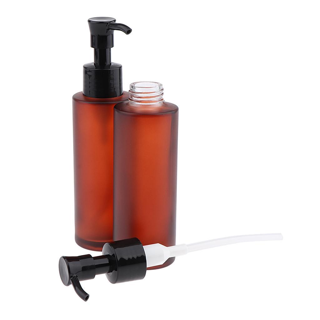 4X 2pcs Empty Spray Pump Bottle Refillable Cosmetic Lotions Bottle Glass 100ml