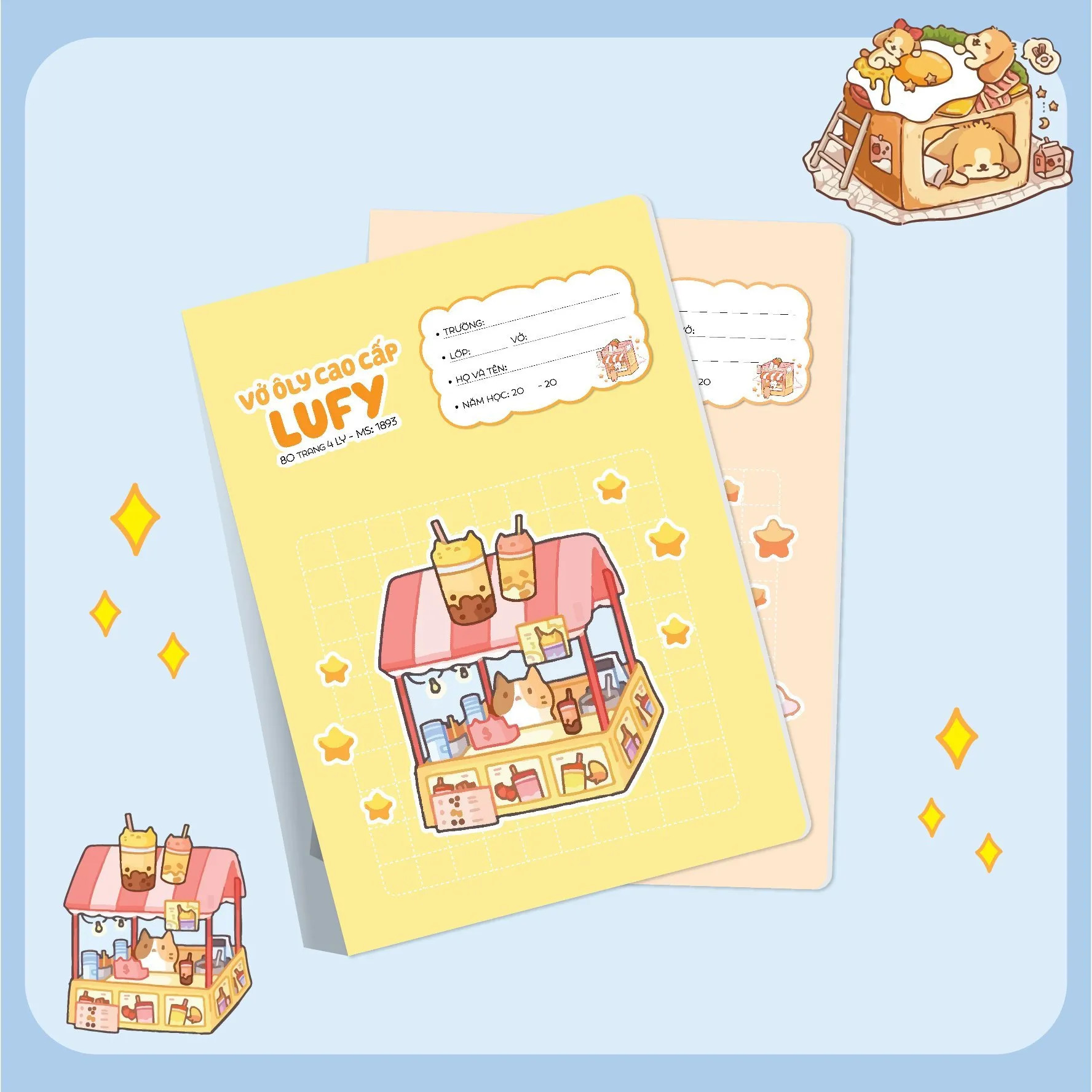 Vở 4 ô ly Hải Tiến 80 trang LUFY 1893 - Định lượng 100gsm