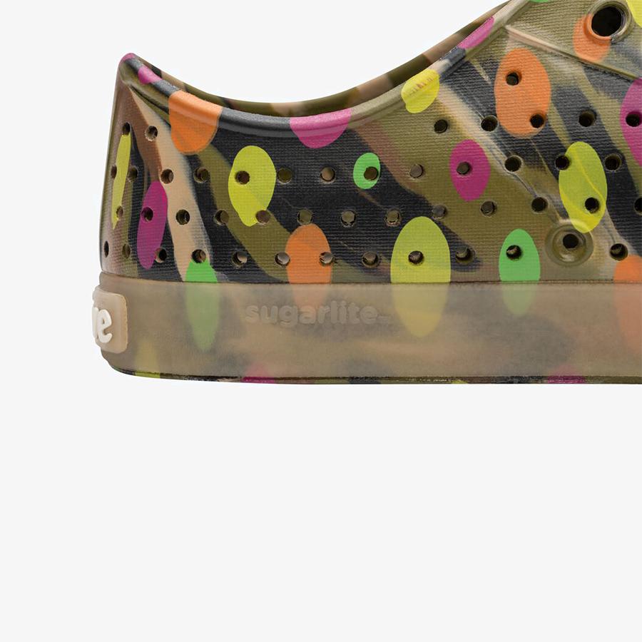Giày Lười Unisex NATIVE Jefferson Print - ROOKIE GREEN MARBLE/ TRANSLUCENT/ MULTI POLKA DOTS - 34.5
