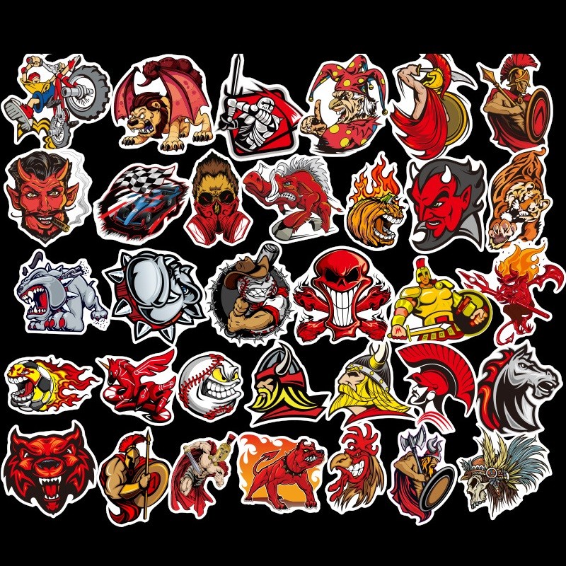 Bộ 100 miếng Sticker hình dán Red Warrior