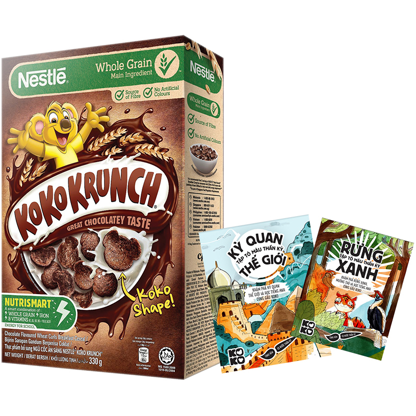 Ngũ cốc ăn sáng Koko Krunch (hộp 330g) [Tặng 1 tập tô màu thần kỳ giao mẫu ngẫu nhiên]