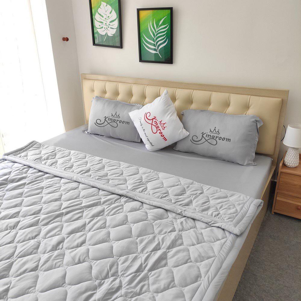 Bộ ga gối 4 món thun hàn quốc Kingroom đủ kích thước ga nệm 1m2, 1m4, 1m6, 1m8 chưa gồm chăn