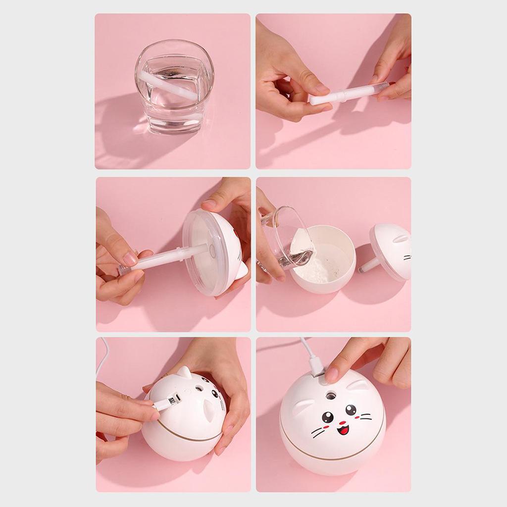 Humidifier Air Purifier Ultrasonic Aroma Diffuser LED USB Lamp 300ML