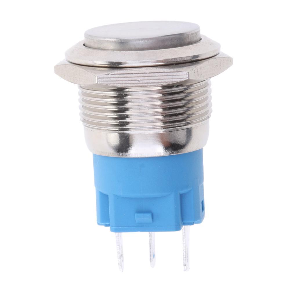 2pack 27mm Metal Annular Push Button Switch LED Self-Lock Momentary Switch