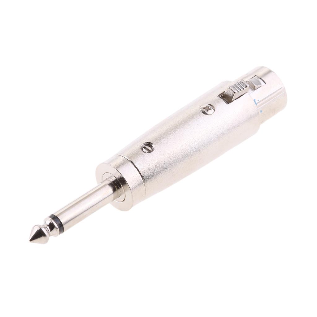 2 Pack XLR 3-Pin Female to 1/4" 6.35mm Mono Male Jack Audio Mic Adapter