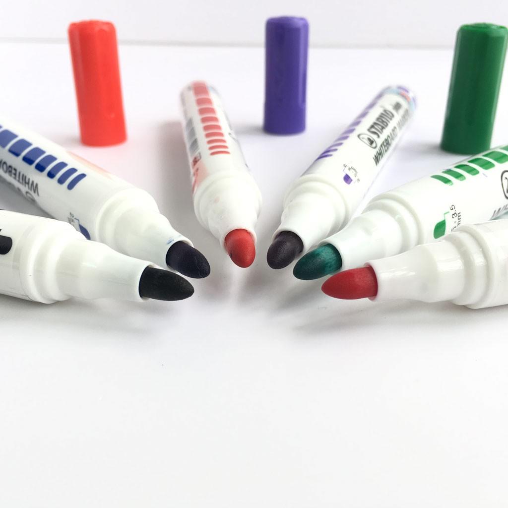 Bộ 6 Bút viết bảng đầu tròn STABILO plan WHITEBOARD MARKER (WM641-6C)