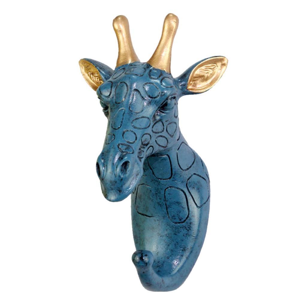 3Pcs Resin Animal Giraffe Head Hook Bags Purse Towels Coat Key Wall Hanger