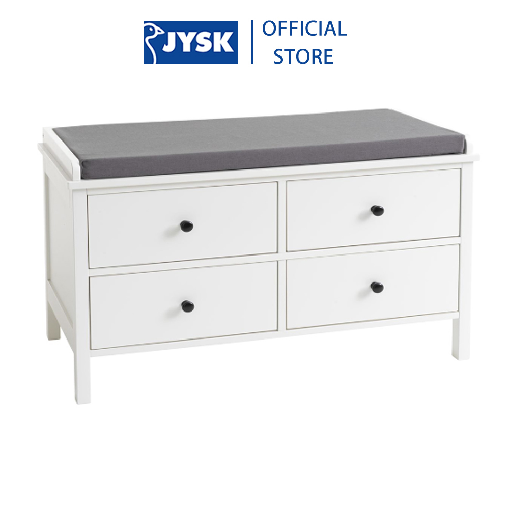 Ghế băng JYSK Terpet 4 ngăn kéo gỗ công nghiệp trắng R81xS40xC52cm