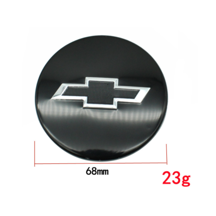 Logo chụp mâm, ốp lazang lắp cho bánh xe ô tô Chevrolet GZ68,  chất liệu nhựa ABS, đường kính ngoài 68mm, đường kính trong 57mm