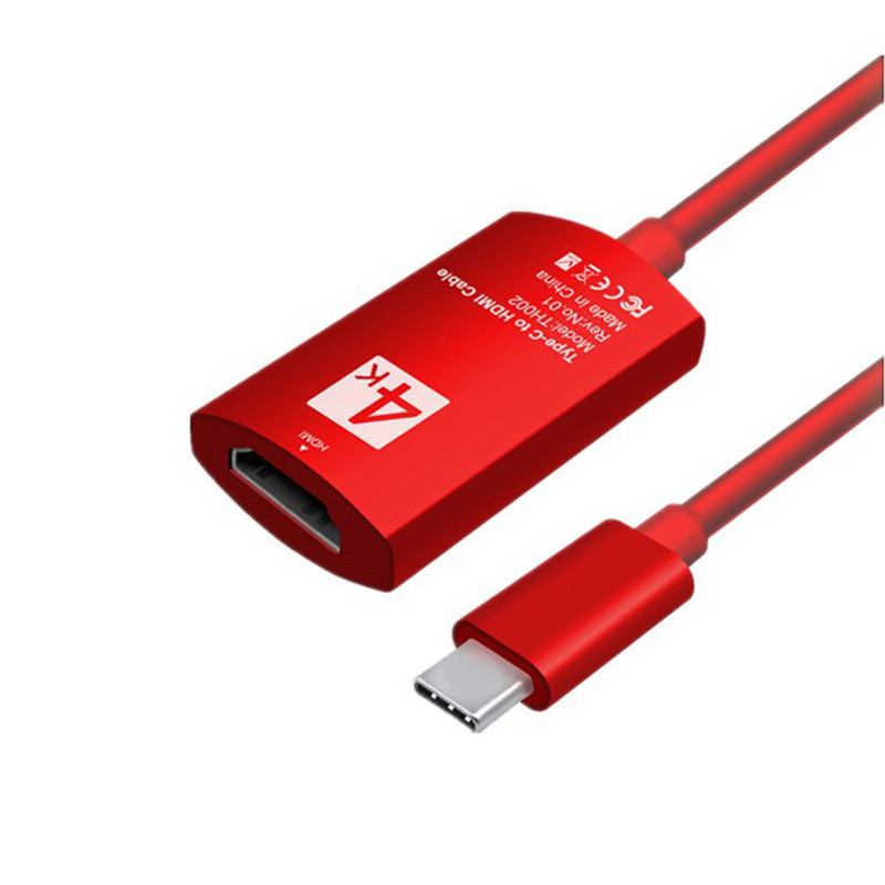 Adapter USB Type-C chuẩn USB 3.1 ra HDMI 4K màu đỏ