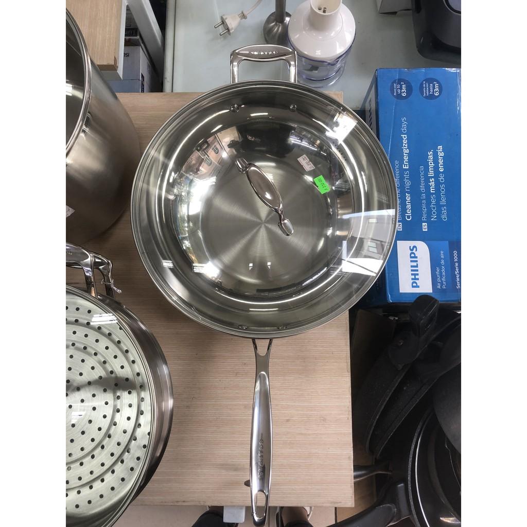 Chảo xào inox đáy từ cao cấp Scanpan Impact 32cm, thiết kế 3 lớp, inox 18/10 an toàn sức khỏe, hàng chính hãng 71303200