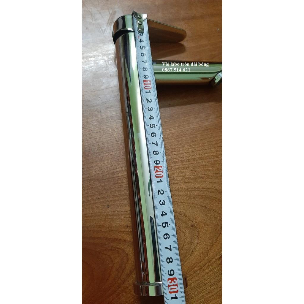 Vòi labo tròn cổ cao, vòi rửa mặt nóng lạnh inox