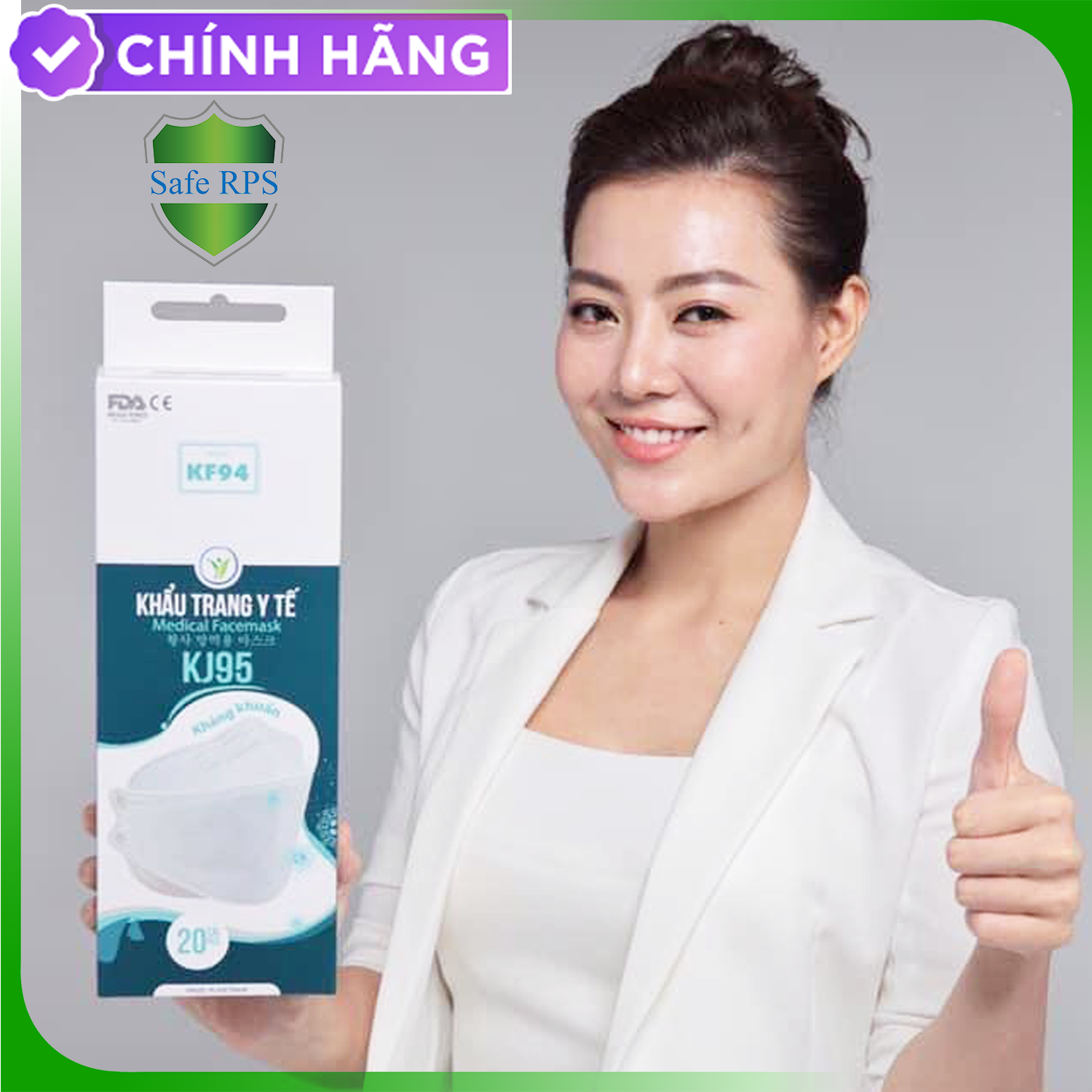 [5 chiếc] Khẩu trang Hàn Quốc KF94 | Khẩu trang 4 lớp kháng khuẩn KJ95 | Model: KF94