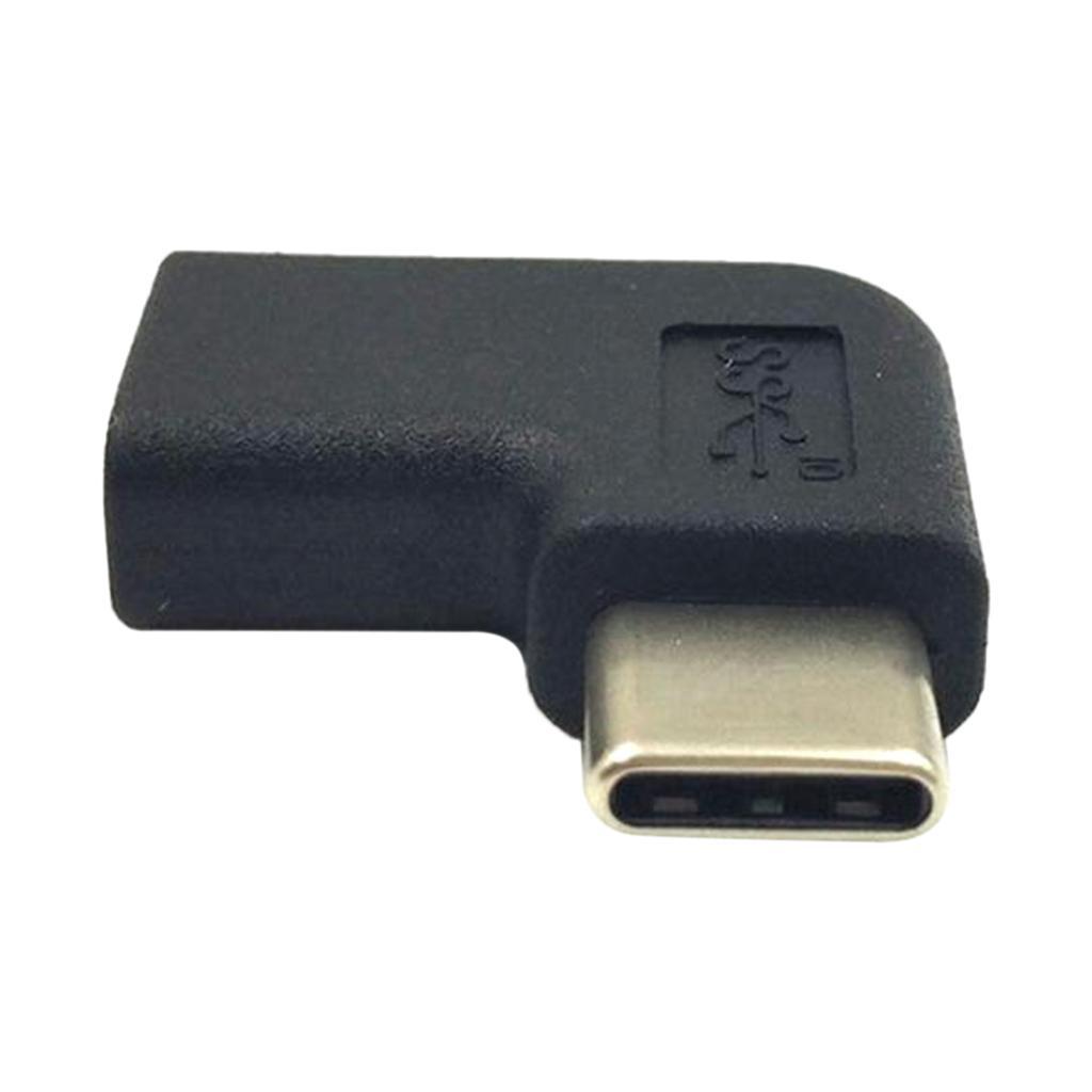 2X USB3.1 Type-C Female to 90 Angle Male Charging Data Sync Extension Adapter