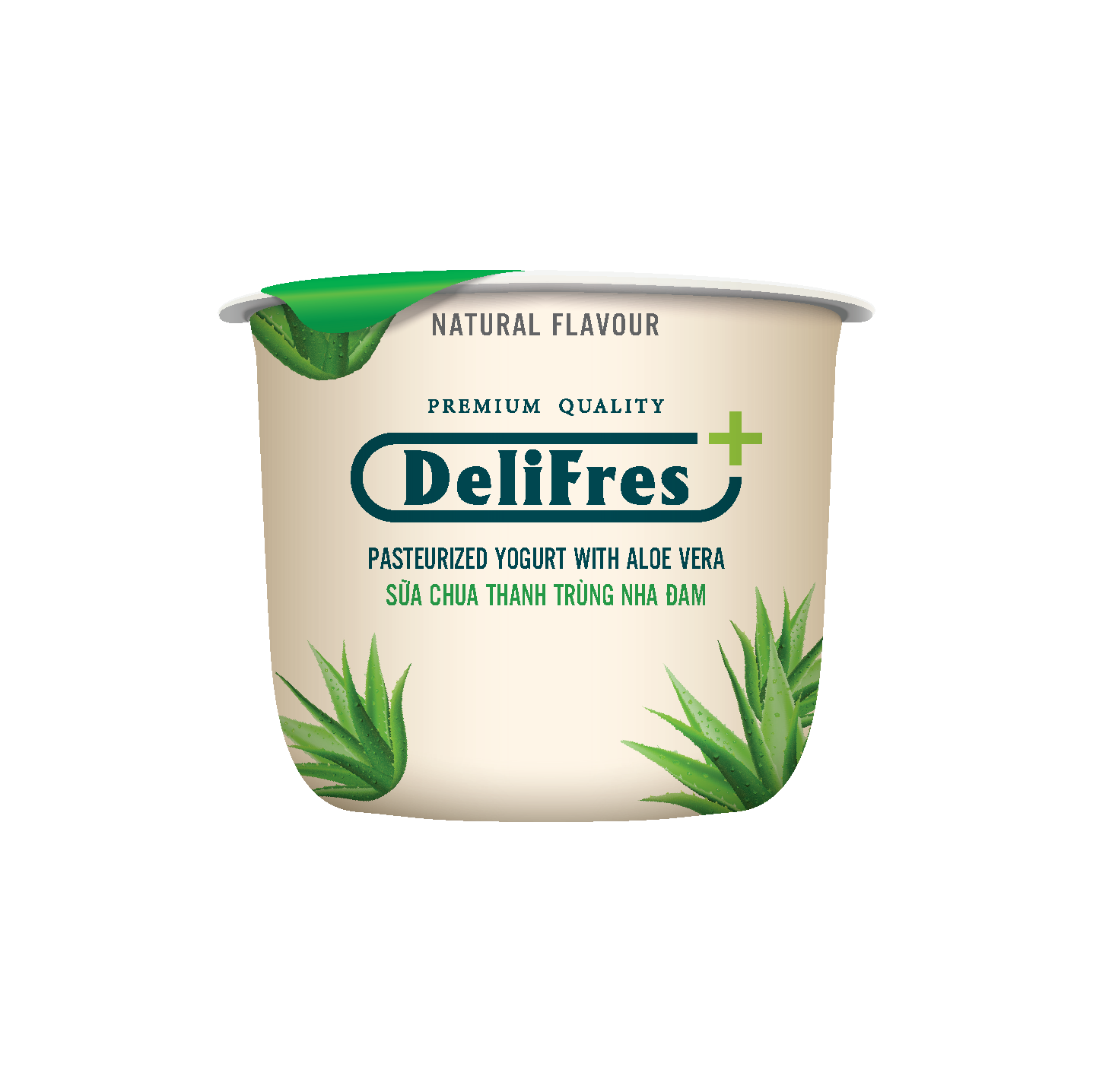 Sữa Chua Thanh Trùng DeliFres+ Nha Đam | Lốc 4 Hũ 80g
