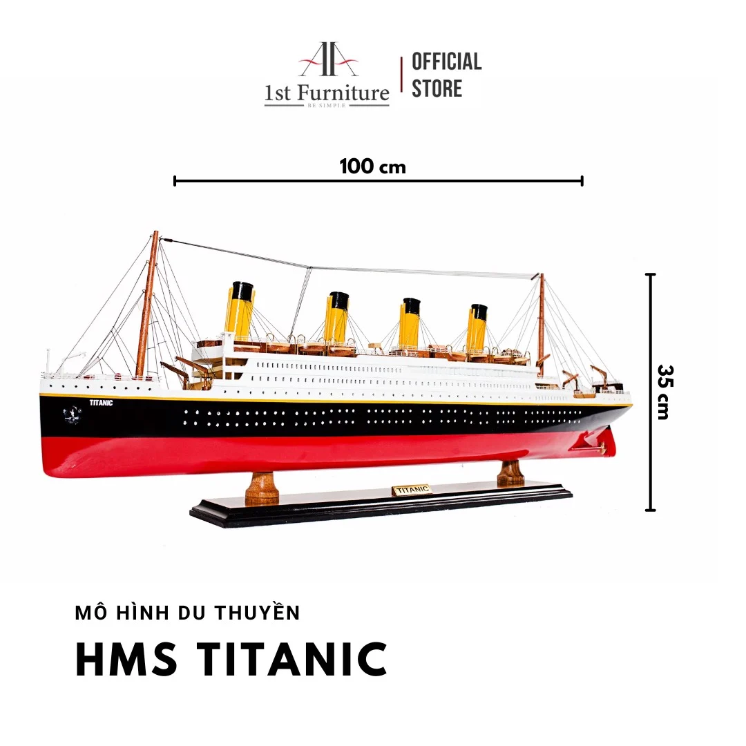 Mô hình Du thuyền HMS TITANIC cao cấp, mô hình gỗ tự nhiên, sang trọng lắp ráp sẵn 1st FURNITURE