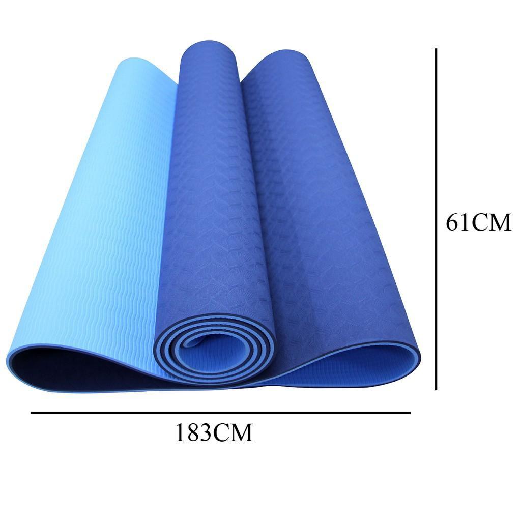 Thảm tập Yoga/ Gym TPE 2 LỚP Cao Su Non Dày dặn, Chống Trơn Trượt, Êm mềm mại
