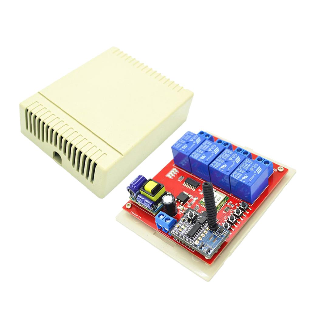 220V 4CH Channel 433Mhz Wireless Remote Control Switch Receiver