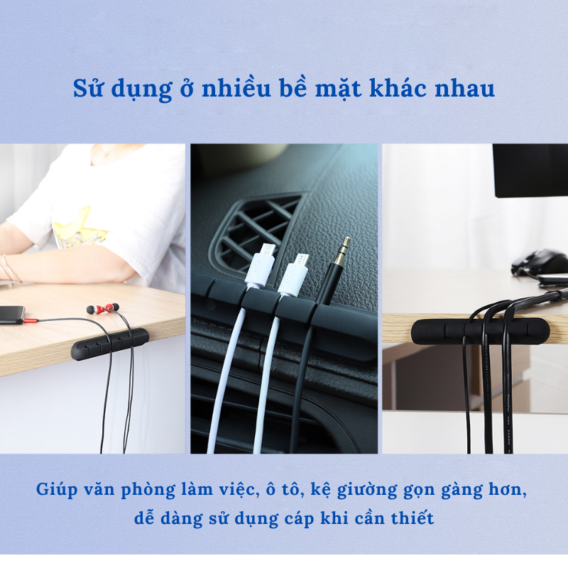 Miếng Kẹp Cáp Sạc Dây Điện Cố Định Silicone - Hàng Nhập Khẩu