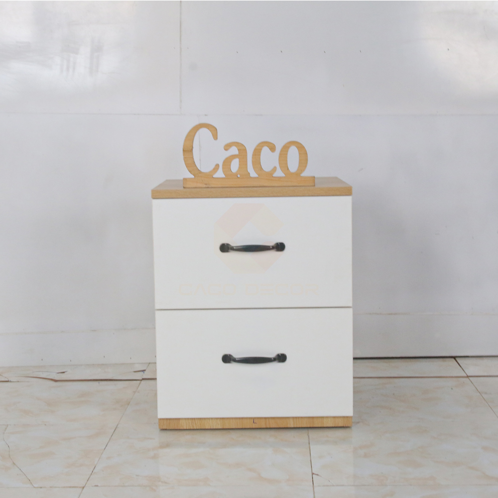 TỦ ĐẦU GIƯỜNG GỖ MDF MELAMINE MÀU VÀNG VÂN GỖ PHỐI TRẮNG CAO CẤP
