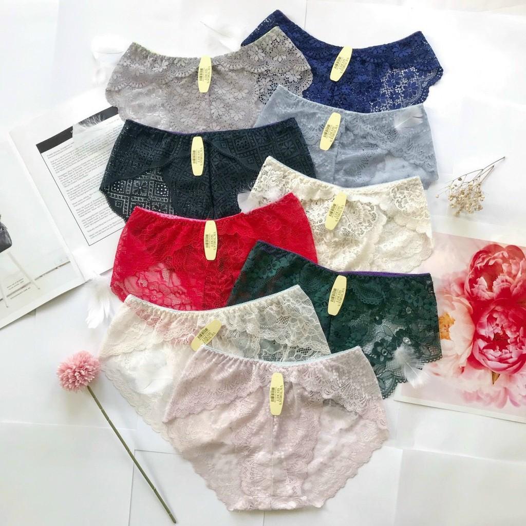 Set 5 quần Lót Nữ Ren Sexy thiết kế họa tiết ren xuyên thấu siêu gợi cảm quyến rũ