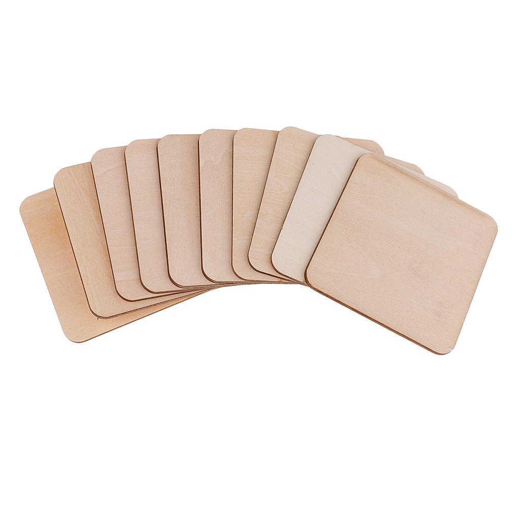 20Pcs Unfinished Wood Tags Wooden Blank Plaque DIY Pyrography Modeling 80mm