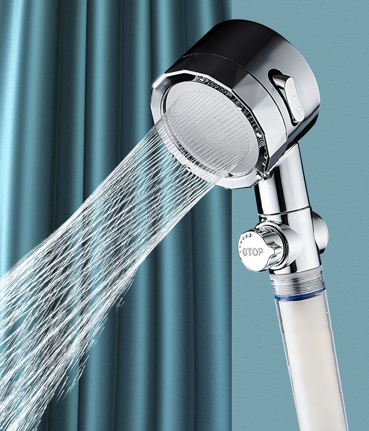 Vòi Sen Có Cánh Quạt Tăng Áp Cao Cấp, 3 Chế Độ Điều Chỉnh, Có Lõi Lọc Làm Sạch, Kiểu Dáng Sang Trọng, Hiện Đại