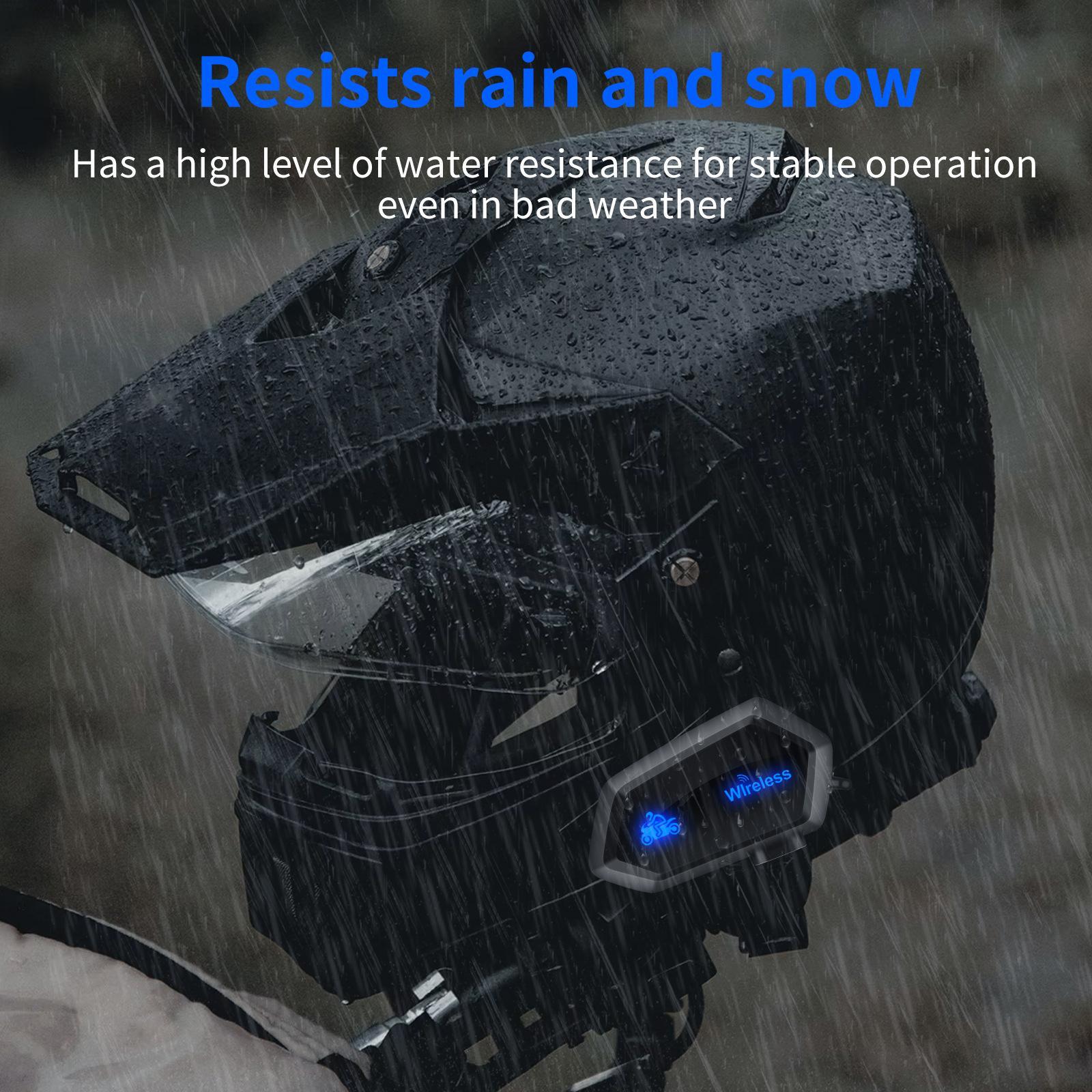 Motorcycle Bluetooth Headset Waterproof Connect to Interphone for Helmets Snowboarding