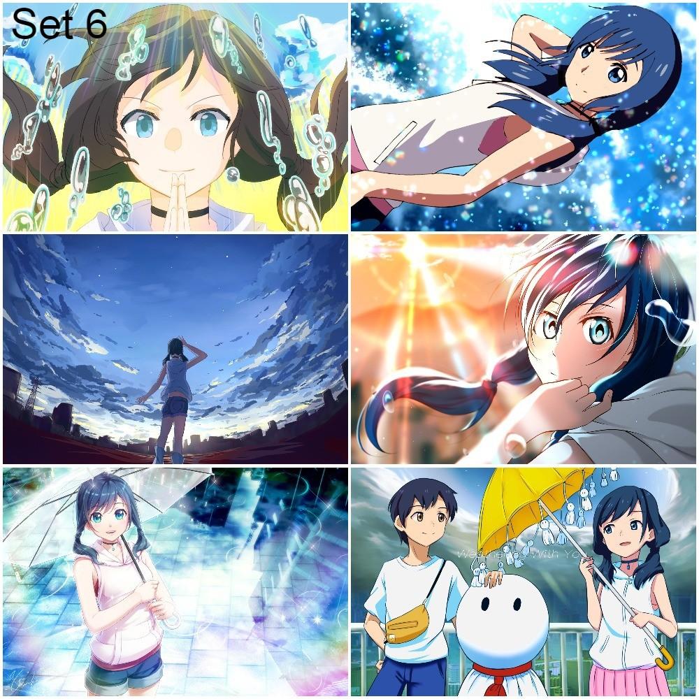 Bộ 6 Poster anime Tenki no Ko - Đứa con của thời tiết - A3,A4,A5