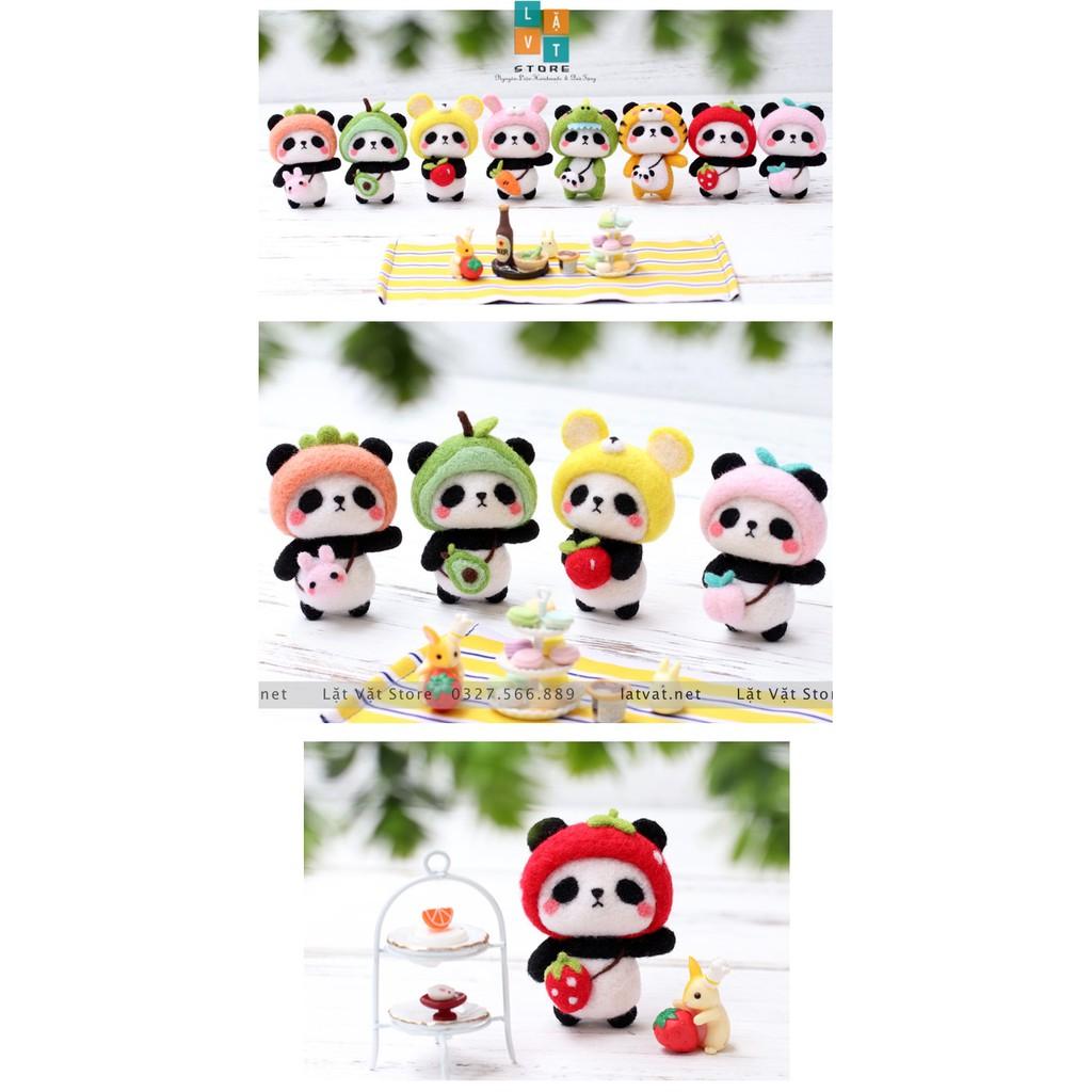  Bộ len chọc Panda điệu đà cho người bắt đầu, có hướng dẫn, quà tặng ý nghĩa - Needle felting Panda gấu trúc