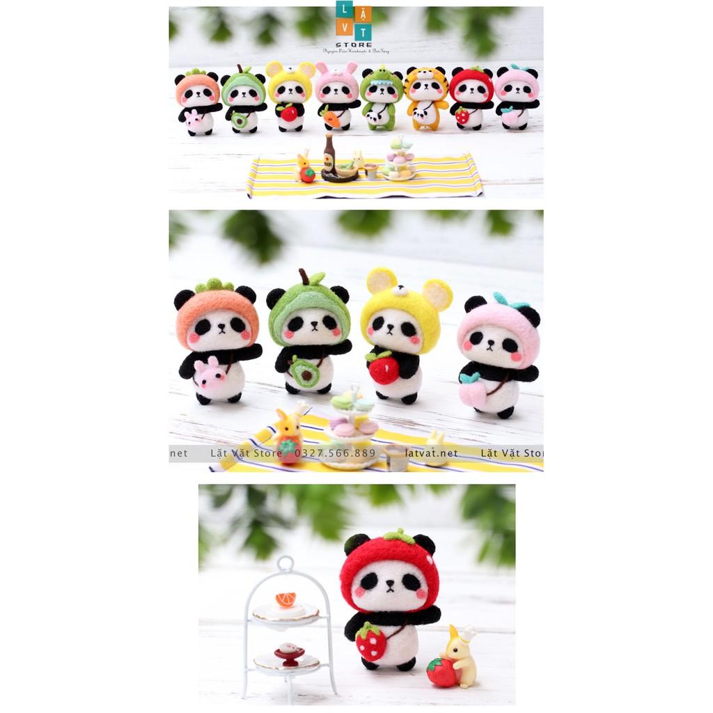  Bộ len chọc Panda điệu đà cho người bắt đầu, có hướng dẫn, quà tặng ý nghĩa - Needle felting Panda gấu trúc