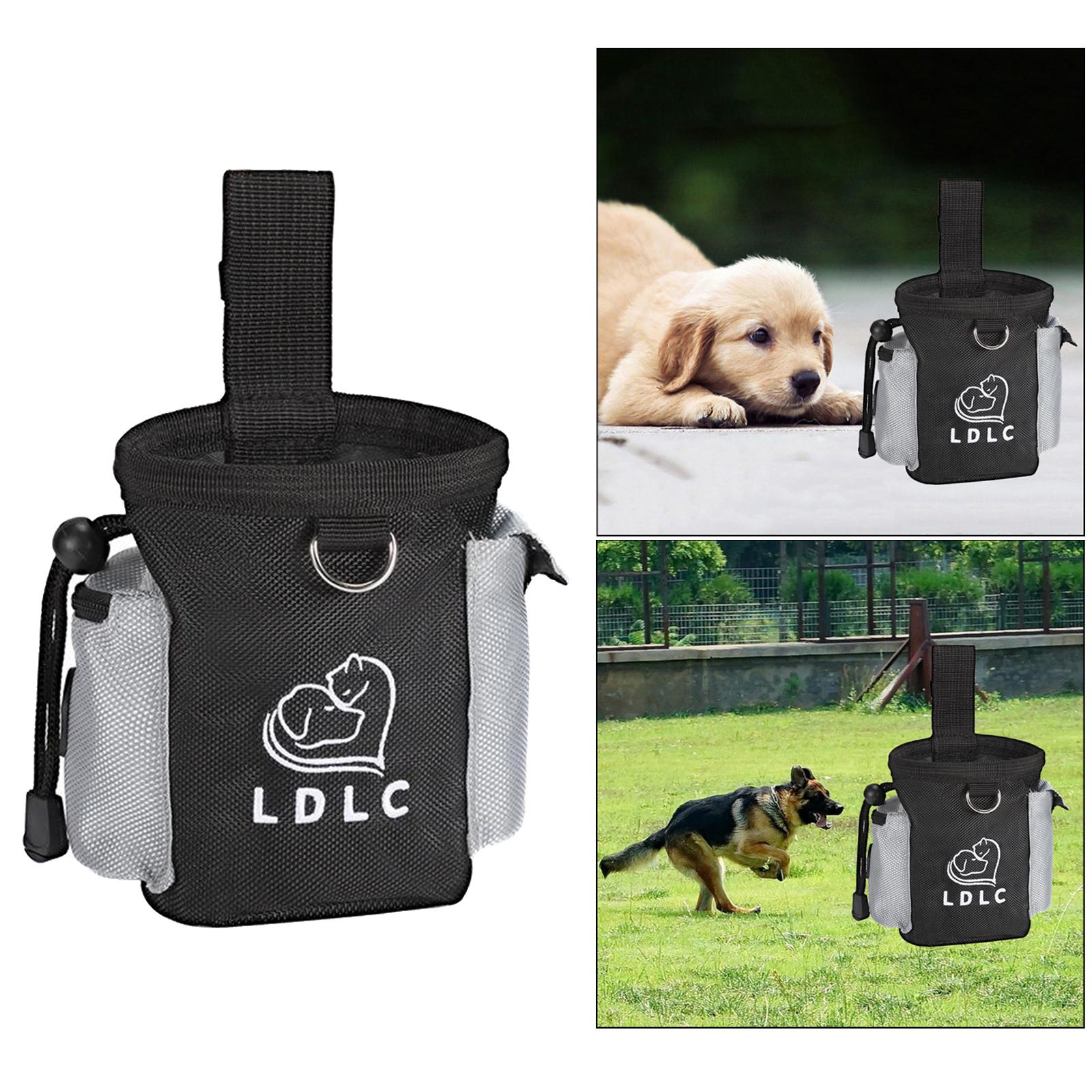 Durable Dog Training Bag Travel Pouch Drawstring Dogs Toys Holder Carrier Black