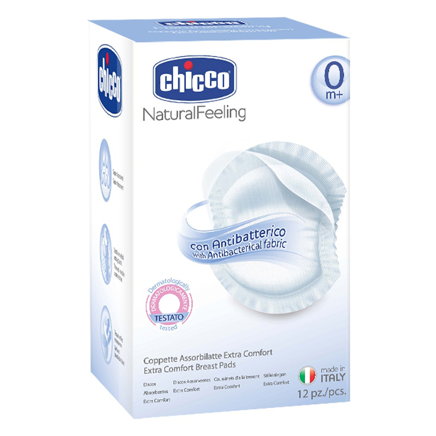 Miếng Lót Thấm Sữa Chống Khuẩn Chicco (Hộp 12C)