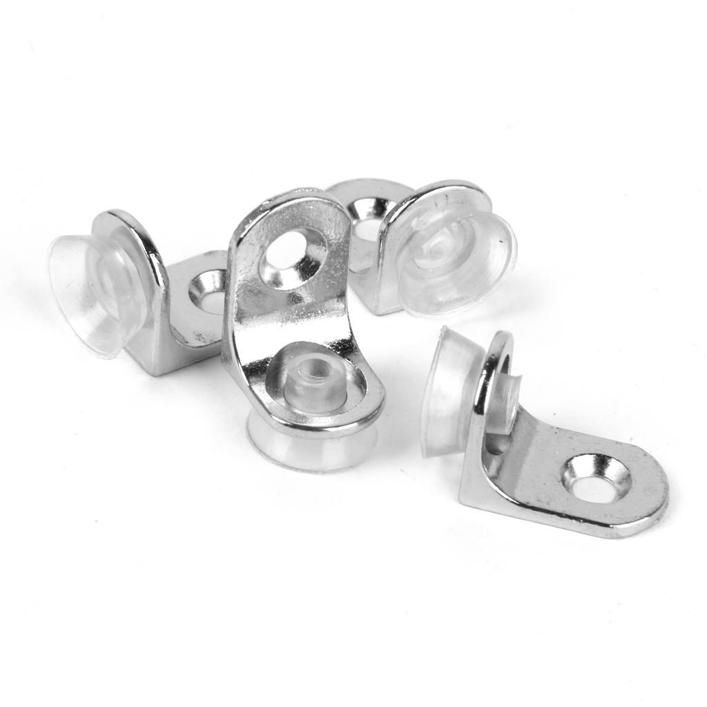 4-8pack 10pcs Suction Cup Base Metal Plate Glass Shelf Support Holder