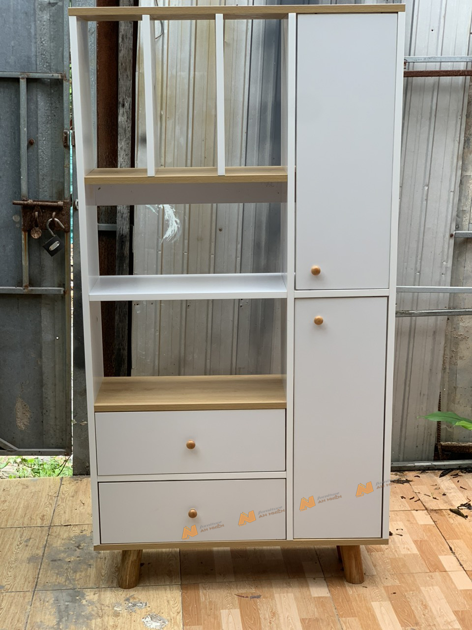 Made in VN Tủ sách kết hợp tủ để đồ cho bé tiện lợi gỗ mdf 17mm công ty Mộc Phát độ bền trên 30 năm A025