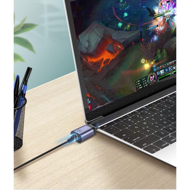 Cáp USB Type c ra Gigabit Ethernet 1000Mbps cho Laptop, Táo - Jinghua z313 - Hồ Phạm