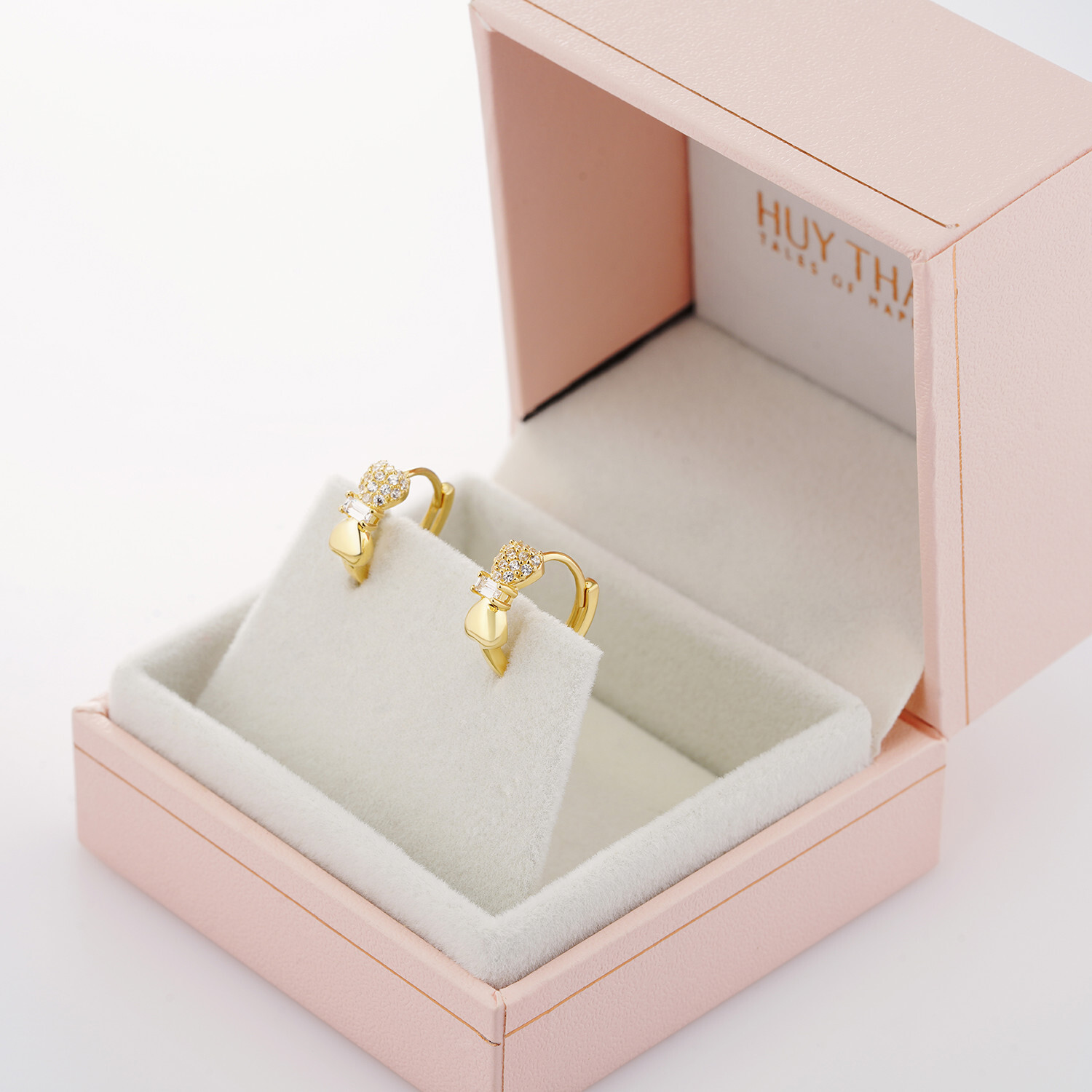 Bông Tai Nữ Vàng 14K BT444 Huy Thanh Jewelry