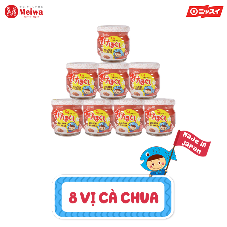 Combo 8 lọ ruốc cá hồi Meiwa bổ sung DHA, EPA, omega-3, Ca cho bé và gia đình chính hãng