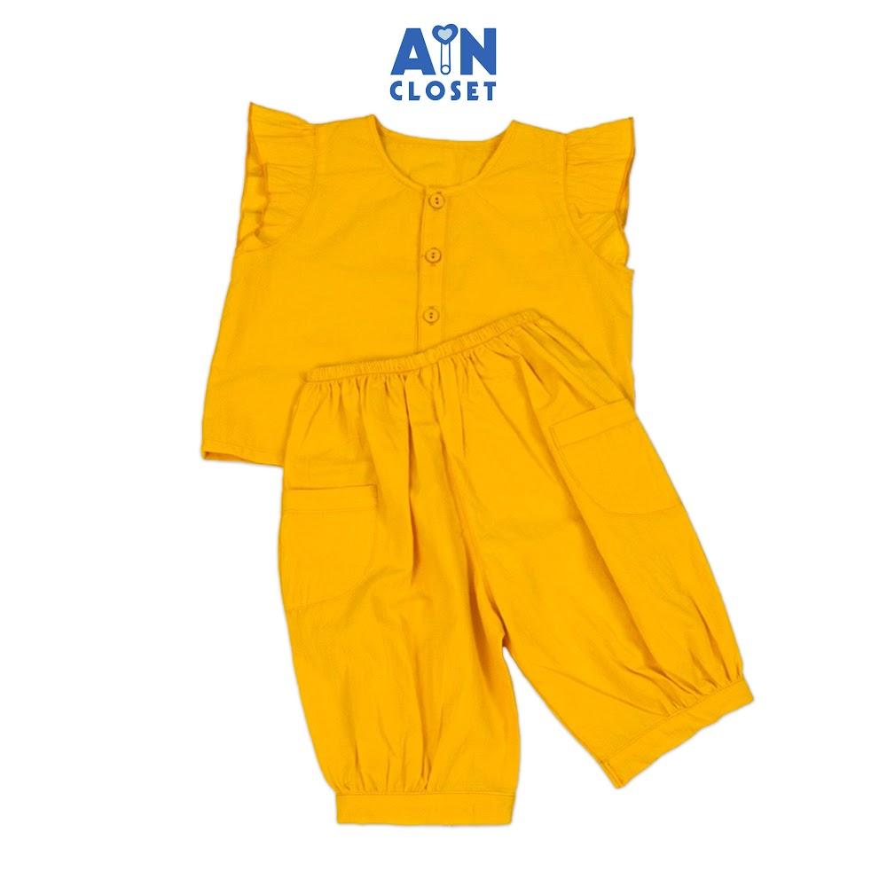 Bộ quần áo Lửng bé gái họa tiết Bèo Vàng Cotton - AICDBGPU7IBL - AIN Closet