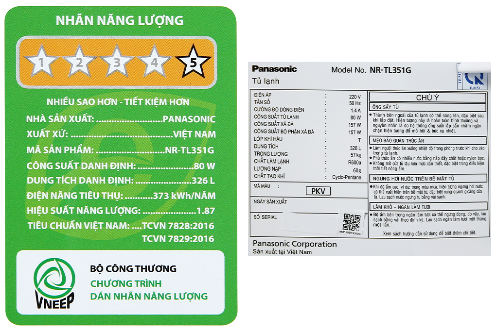 Tủ lạnh Panasonic Inverter 326 lít NR-TL351GPKV - Hàng chính hãng - Giao hàng toàn quốc