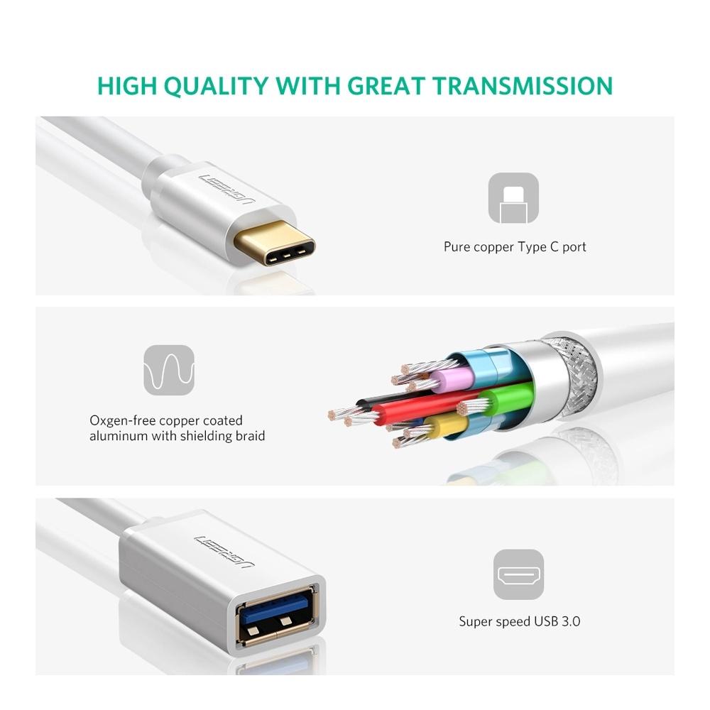 Cáp OTG USB TYPE-C USB 3.0 Cao Cấp | 30702, 30701, 30155,70889 US154 | Chân Mạ Vàng