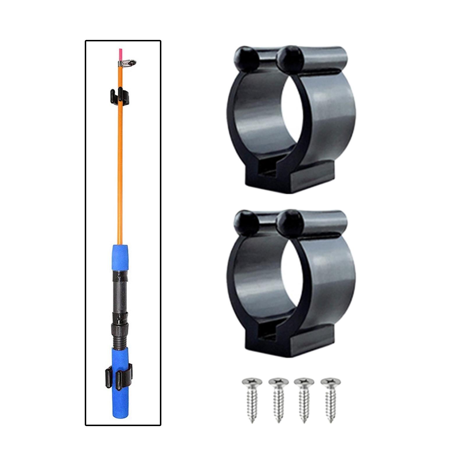 2Pcs Fishing Rod Storage Mounted Clamp Nylon Organizer Tackle Bracket Fishing Rod Rack Fishing Pole Holder for Types Rods