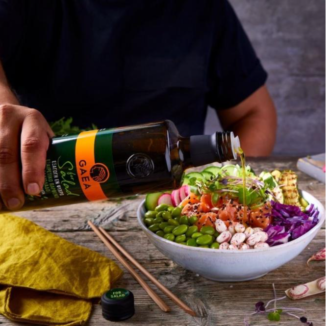 Dầu ô liu siêu nguyên chất dành cho Salad (Salad extra virgin olive oil) nhãn hiệu Gaea 500ml