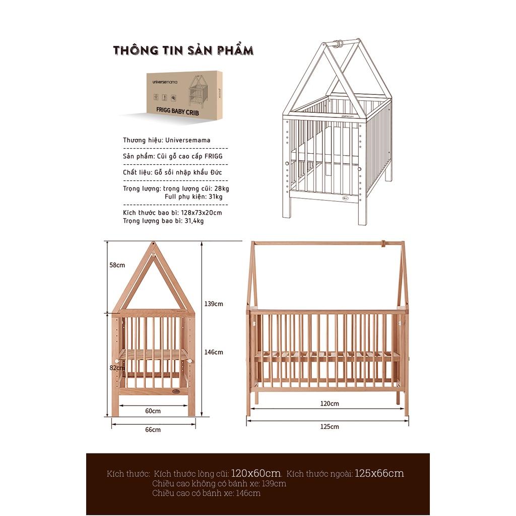 Cũi gỗ đa năng 9 chế độ cho trẻ sơ sinh RUNA KIDS - Không gian vui chơi cho bé