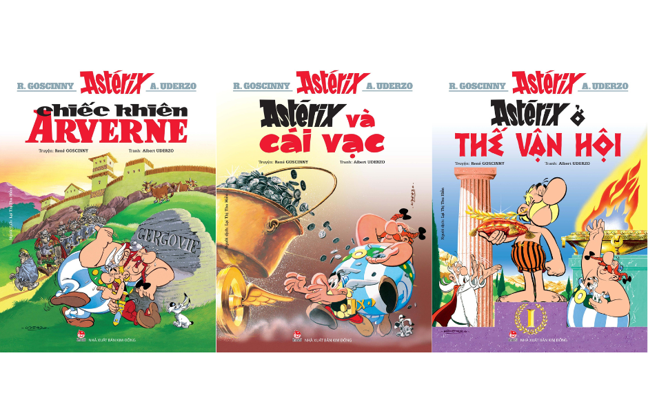 [Combo 3 Cuốn mới nhất 2024 – In màu toàn bộ] ASTERIX (Astérix - Chiếc Khiên Arverne; Astérix Và Cái Vạc và Astérix Ở Thế Vận Hội) –NXB Kim Đồng