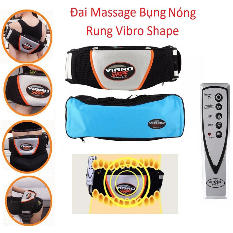 Đai Massage Nóng Và Rung Vibro Shape  Cao Cấp, hỗ trợ giảm mỡ Thừa, Massage Toàn Thân, Giảm Mỏi Cơ, Cho Eo Thon Gọn Hơn