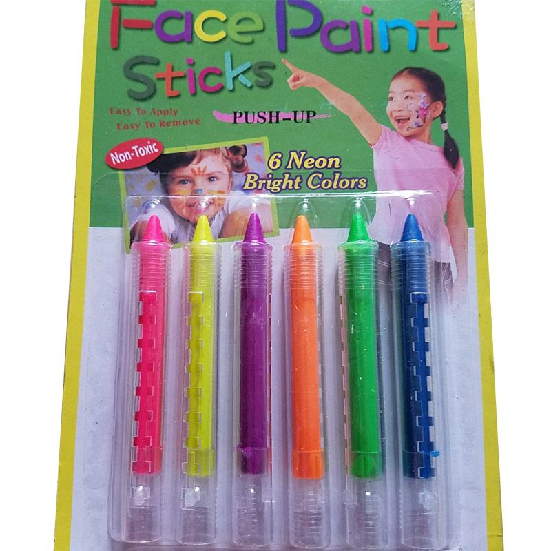 Màu hóa trang Halloween 6 màu neon Face Painting Stick pushing-up