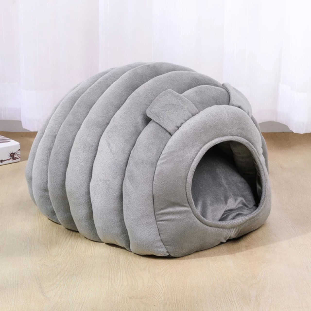 Ổ nệm chó mèo hình sâu nhộng , nhà vòm thú cưng