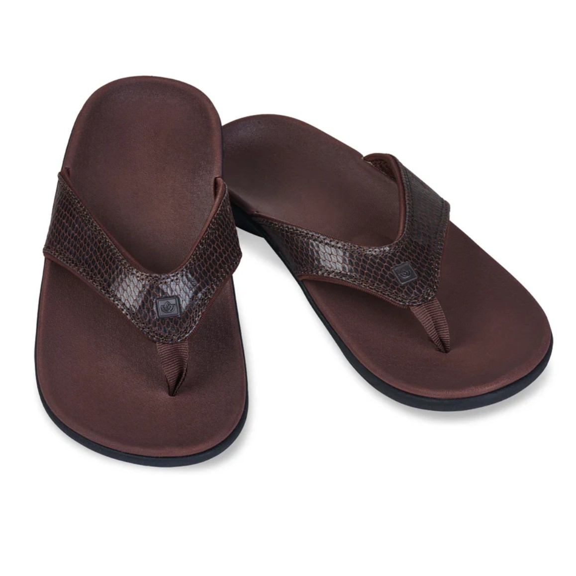 Dép xỏ ngón sức khỏe nữ Spenco Yumi Snake Brown - nâng vòm giảm đau chân, cho bàn chân bẹt