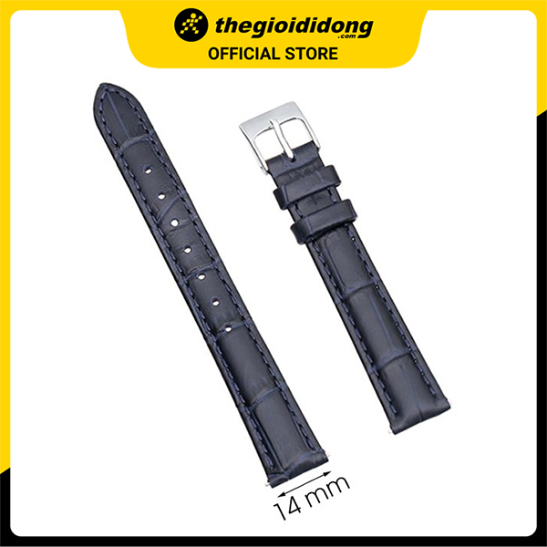 Dây da đồng hồ MVW 14 mm xanh dương L003-02-14